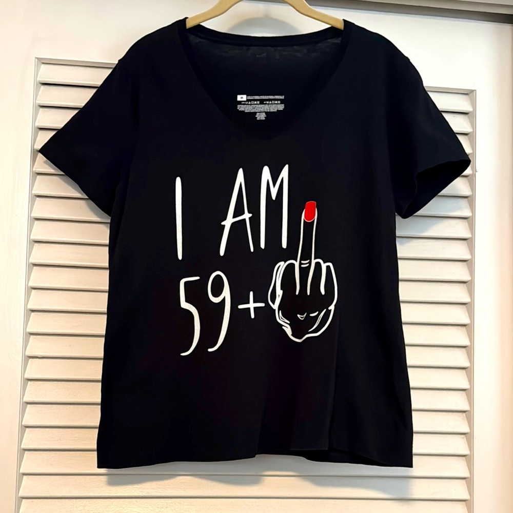Black Graphic funny T-Shirt with Bold Print